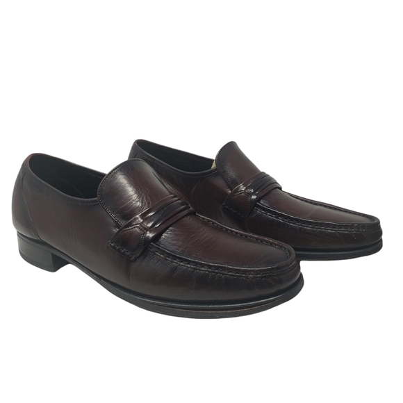 Florsheim Dark Brown Leather Loafers Size 9.5 Leather...